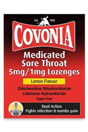 Covonia Medicate Throat Lozenges Lemon Flavour 36s