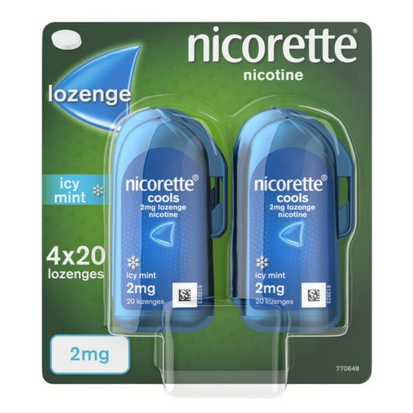Nicorette Cools Icy Mint 2mg Lozenges – 80 Lozenges
