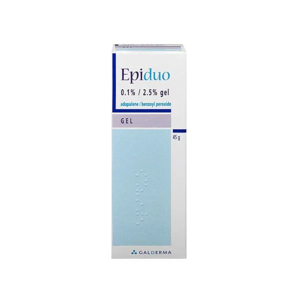 Epiduo Gel acne treatment tube with adapalene and benzoyl peroxide