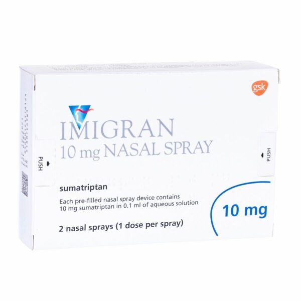 Imigran Nasal Spray 10 mg sumatriptan single-use nasal applicator pack