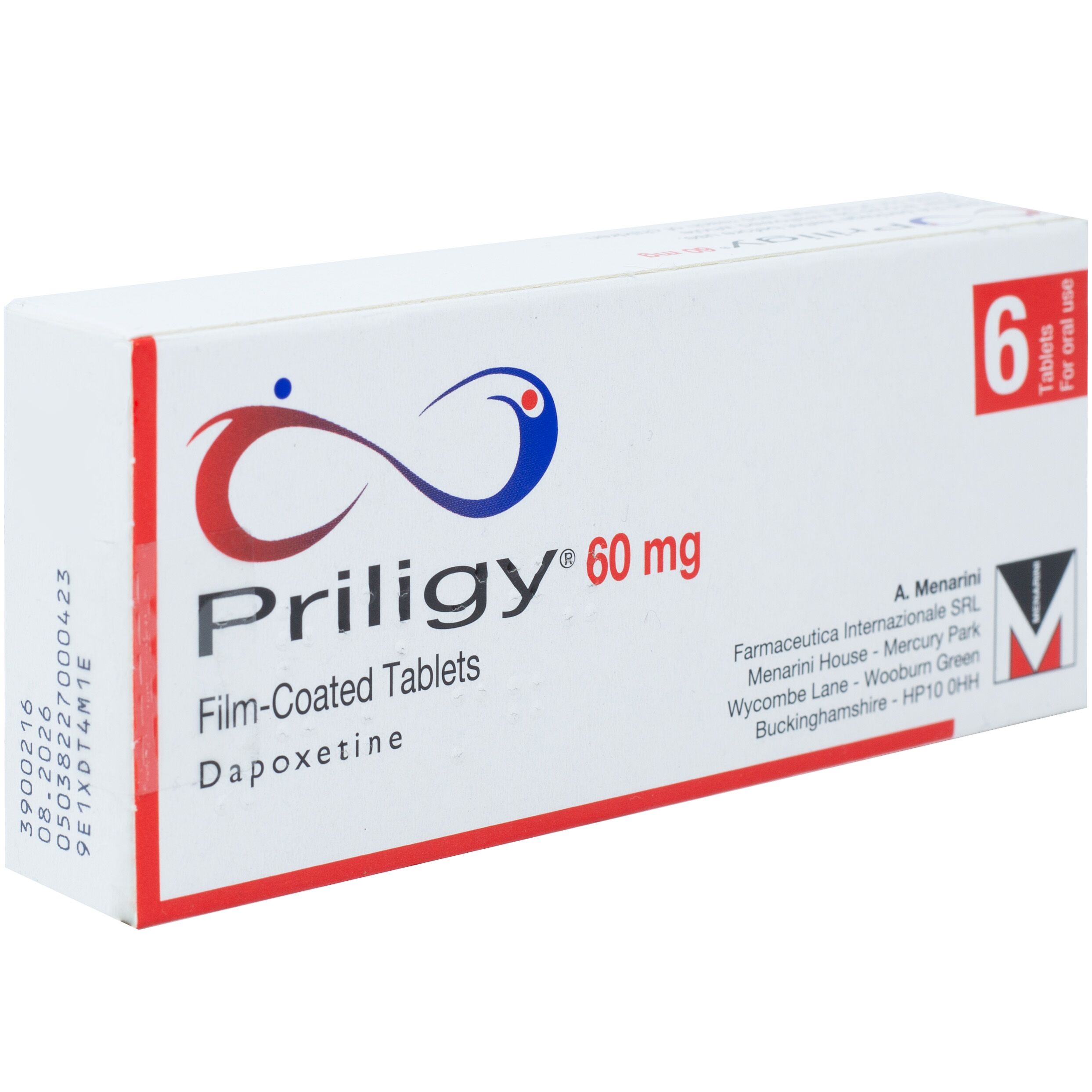 Priligy (Dapoxetine) 60mg Tablets (6 tablets)