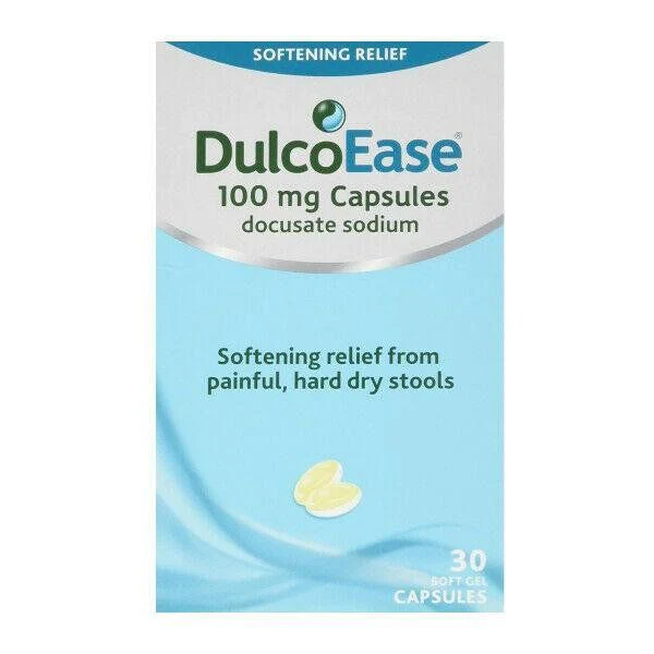 DulcoEase 100mg (Docusate Sodium) - 30 Capsules